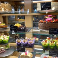 Look at all those cakes!! at Ransoms Tearooms and Restaurant in Jersey