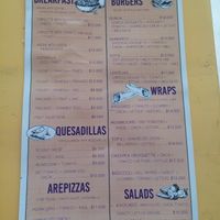 Menu  at Cafe Tropico in Taganga