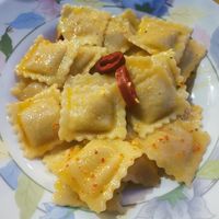 Chick peas ravioli at In Pasta in Lucca