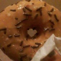 Maple glaze with chocolate sprinkles  at Dun-Well Doughnuts in New York City