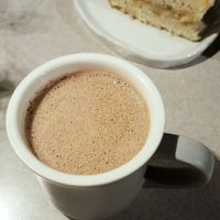 Soy hot chocolate at Slunch Factory - 슬런치 팩토리 in Seoul