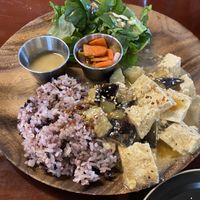 Miso eggplant and tofu plate   at Slunch Factory - 슬런치 팩토리 in Seoul