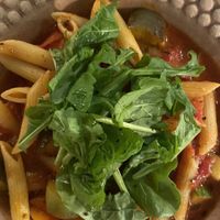 Tomato penne with arugula  at Slunch Factory - 슬런치 팩토리 in Seoul