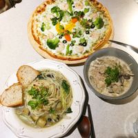 perilla mushroom rice bowl (the grey bowl dish) is really good at Slunch Factory - 슬런치 팩토리 in Seoul