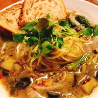 Eggplant spinach pasta at Slunch Factory - 슬런치 팩토리 in Seoul