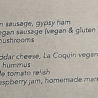 Menu at The Courtyard Cafe in Kalk Bay
