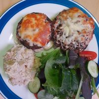 Baked stuffed portobello (with dairy/ egg) at Real Food 真食 - South Beach in Central Singapore