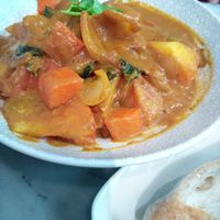 Curry Potato and Carrot Stew with Bread at Real Food 真食 - South Beach in Central Singapore