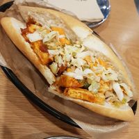 Bbq poboy. Smaller than i expected, but it's fine if u get 2 entrees like i did 🙈 at Lagniappe in Seongnam