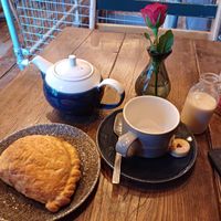 Tea and leek and tofu pastry - definitely order one of these! at Tofurei in Norwich