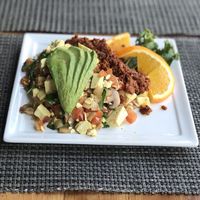 Tofu scramble with soyrizo  at Berlin Bistro in Long Beach