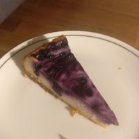 Blueberry cheesecake (slice came bigger than this, was shared) at Missy's Vegan Cupcakes in Edinburgh