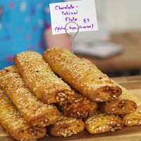 Chocolate tahini 'flutes' at Missy's Vegan Cupcakes in Edinburgh