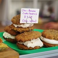 Chocolate banana cookie sandwiches at Missy's Vegan Cupcakes in Edinburgh