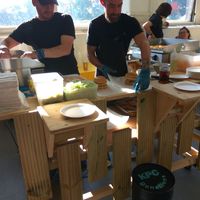 The first DVBC (Dirty Vegan Burger Club), at the Kinning Park Complex, by Mad Chef assisted by KPC chef, Alan. at Sgaia's Vegan Mheat in Paisley