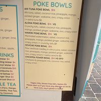 Menu vegan options clearly marked  at Eduardo's Beach Shack in Palm Beach