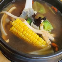 Mushroom clear soup at Green Lane Vegetarian Food in North Singapore