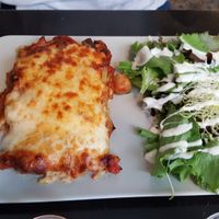 the vegetarian lasagne- Not  vegan at De Plaats in Bruges