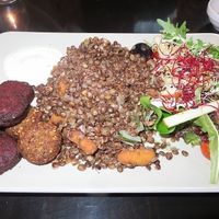lentils with falafel at De Plaats, Bruges at De Plaats in Bruges