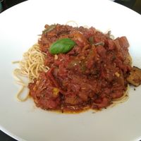 Vegan pasta at De Plaats in Bruges