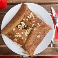 Vegan crepe at Creperia La Bombarde in Porto