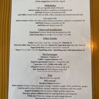 Drinks menu  at Creperia La Bombarde in Porto