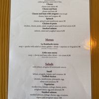 Main menu  at Creperia La Bombarde in Porto