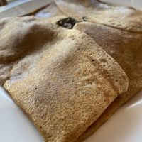 Zucchini curry + mushroom galette  at Creperia La Bombarde in Porto