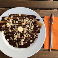 Sweet vegan Galette at Creperia La Bombarde in Porto