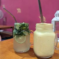 Mojito mocktail & mango smoothie at Govinda's Restaurant in Krabi