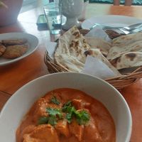 Fake chicken curry and plain naan 😍 at Govinda's Restaurant in Krabi