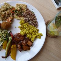 Some vegan options from the buffet at Loff Restaurant in Breda