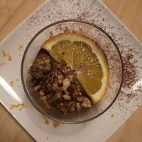 Chocolate mousse at Loff Restaurant in Breda