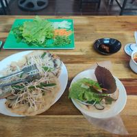 The spread at Banh Xeo Zon in Hanoi