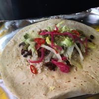 Burrito is Very Full...Vegan Sour Cream yet to add at Club Mexicana - Camden in North West London