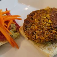 Lentil burger at Cafe YOU in Cape Coral