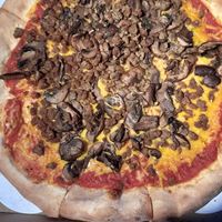Mushroom Madness with cheddar cheeze  at Peekaboo Canyon Wood Fired Kitchen in Kanab