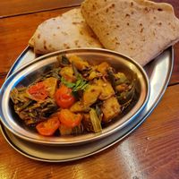 Okra curry at The  Pakora Bar in Edinburgh
