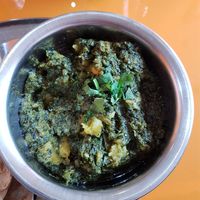 The sagg aloo was delicious at The  Pakora Bar in Edinburgh