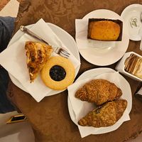 Spread of vegan treats at Pasticceria Ponte delle Paste in Venice