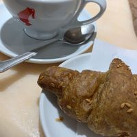 Vegan croissant and soy cappuccino  at Pasticceria Ponte delle Paste in Venice