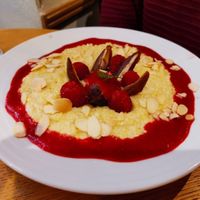 Millet with raspberries and dates at Mondieu - Laurinska in Bratislava