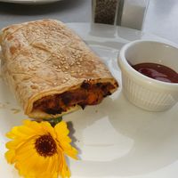 Roast veggie roll at Fozigobble Cafe in Yarragon