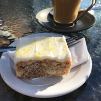 Vegan lemon slice  at Fozigobble Cafe in Yarragon