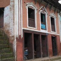 The entrance at Ananda Cafe in Panauti