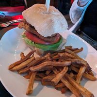 Vegan chicken burger at Black & Blue in Easton