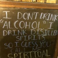 Sign outside at Black & Blue in Easton