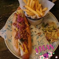 Vegan Moving Mountains Hot Dog at Zinco Lounge in Swansea