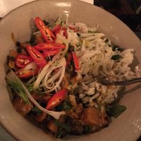 Thai curry, too many chillies at Zinco Lounge in Swansea