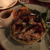 Christmas mushroom pie with sweet potatoe mash and broccoli 🥦  at Zinco Lounge in Swansea